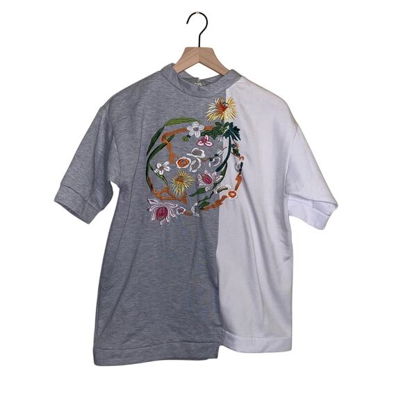 ASOS two tone floral embroidered crewneck 6 - Picture 1 of 8